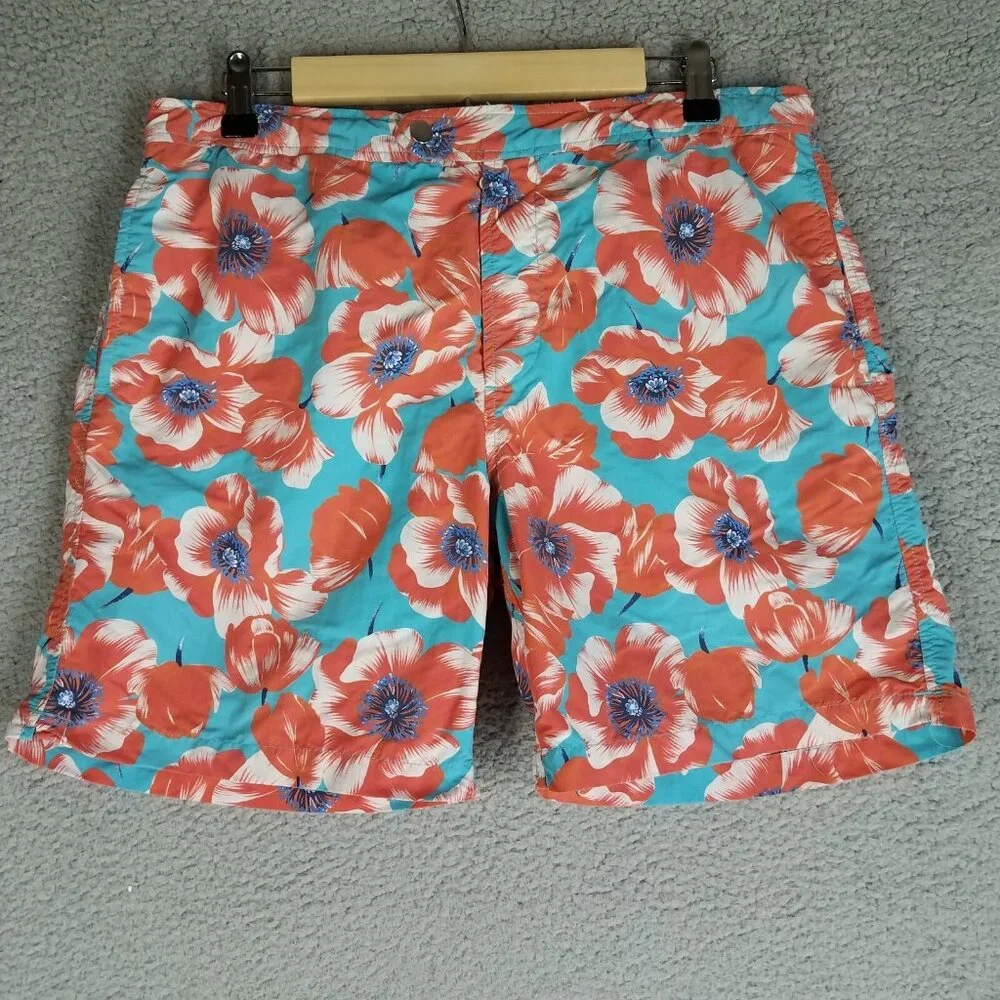 Bonobos Swim Trunks Shorts Adult 33 Floral Hawaiian Brief Lined 6.5